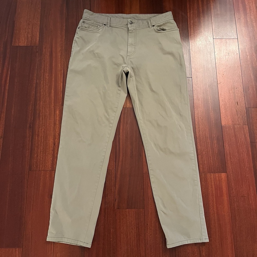 Johnnie O Pants Men 36x32 Tuape Fusionn Knit Performane Stretch Khaki Tan Golf *